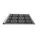 Sideview of Machine Washable Abstract Gray Modern Rug, wshabs5047gry