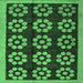 Square Machine Washable Abstract Emerald Green Modern Area Rugs, wshabs5047emgrn