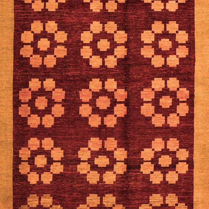 Machine Washable Abstract Orange Modern Area Rugs, wshabs5047org