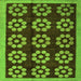 Square Machine Washable Abstract Green Modern Area Rugs, wshabs5047grn