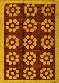 Abstract Yellow Modern Rug, abs5047yw