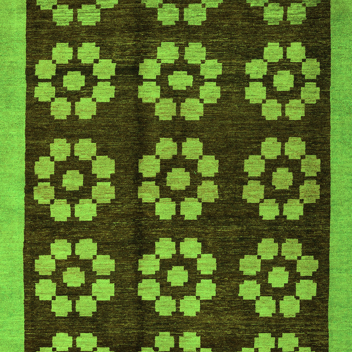 Machine Washable Abstract Green Modern Area Rugs, wshabs5047grn