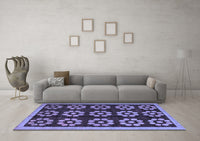 Machine Washable Abstract Blue Modern Rug, wshabs5047blu