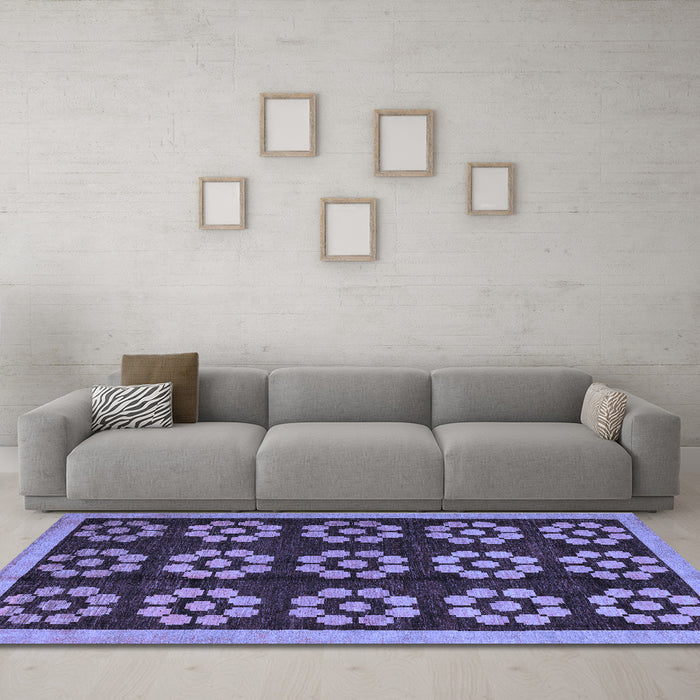 Machine Washable Abstract Blue Modern Rug in a Living Room, wshabs5047blu