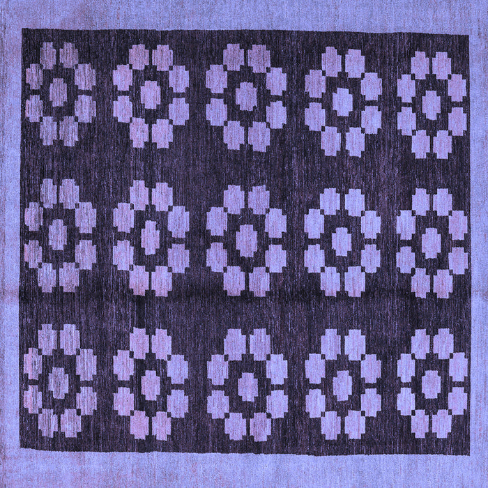 Square Abstract Blue Modern Rug, abs5047blu
