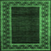 Square Abstract Emerald Green Modern Rug, abs5048emgrn