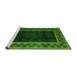 Sideview of Machine Washable Abstract Green Modern Area Rugs, wshabs5048grn