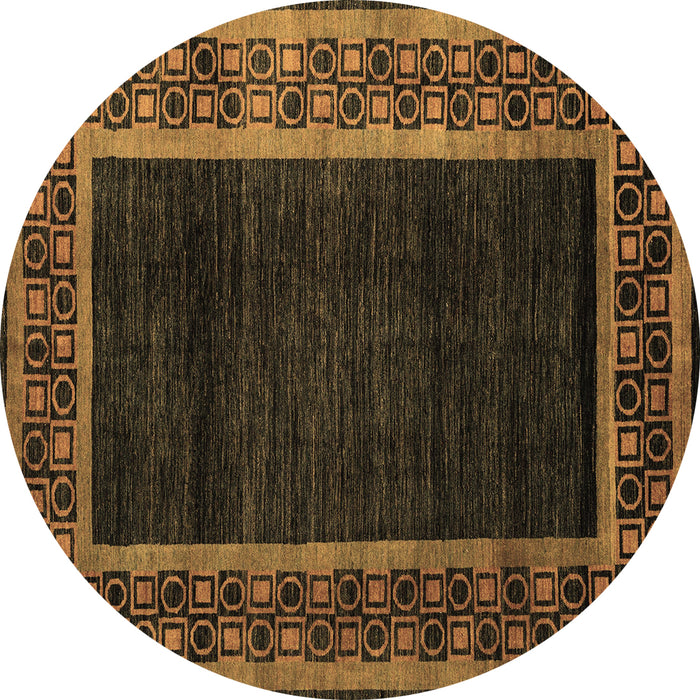 Round Abstract Brown Modern Rug, abs5048brn