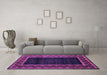 Machine Washable Abstract Purple Modern Area Rugs in a Living Room, wshabs5048pur