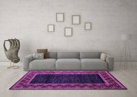 Machine Washable Abstract Purple Modern Rug, wshabs5048pur