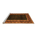 Sideview of Machine Washable Abstract Orange Modern Area Rugs, wshabs5048org