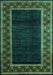 Machine Washable Abstract Turquoise Modern Area Rugs, wshabs5048turq