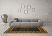 Machine Washable Abstract Brown Modern Rug in a Living Room,, wshabs5048brn