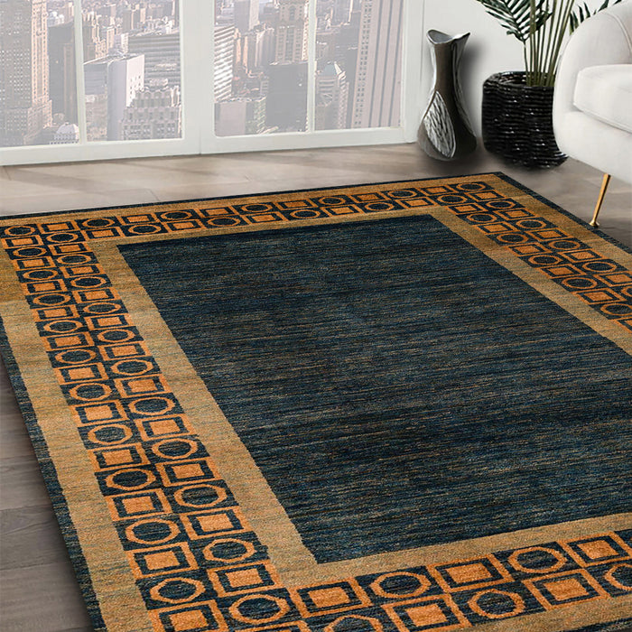 Abstract Light Brown Modern Rug in Family Room, abs5048