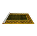 Sideview of Machine Washable Abstract Yellow Modern Rug, wshabs5048yw