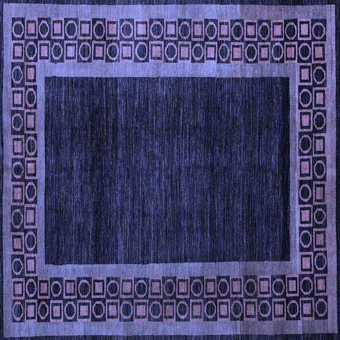 Square Abstract Blue Modern Rug, abs5048blu
