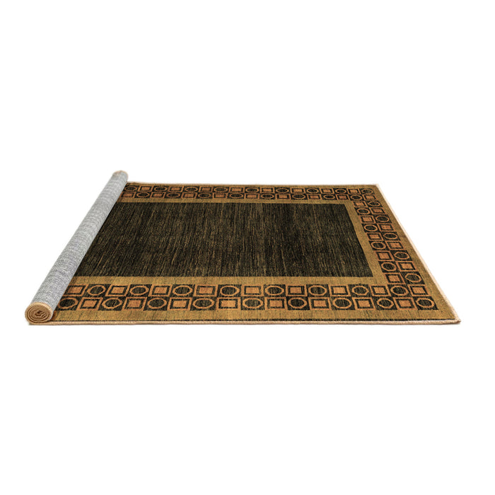 Sideview of Machine Washable Abstract Brown Modern Rug, wshabs5048brn