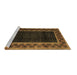 Sideview of Machine Washable Abstract Brown Modern Rug, wshabs5048brn