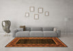 Machine Washable Abstract Orange Modern Area Rugs in a Living Room, wshabs5048org