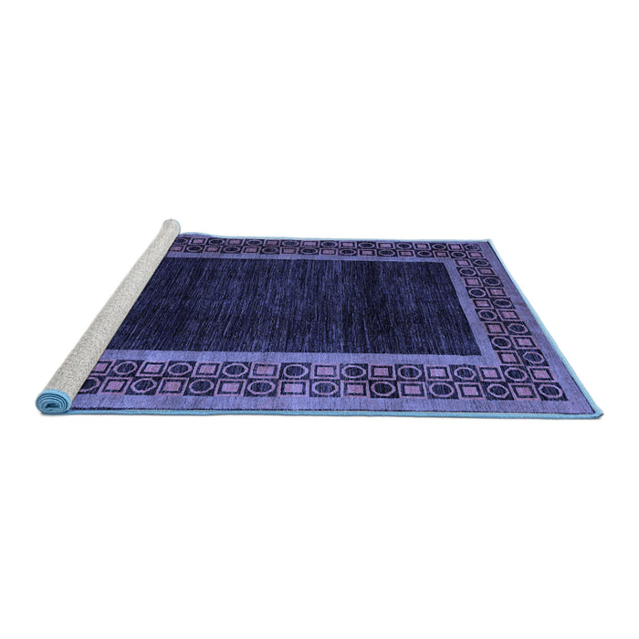 Sideview of Machine Washable Abstract Blue Modern Rug, wshabs5048blu