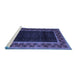 Sideview of Machine Washable Abstract Blue Modern Rug, wshabs5048blu