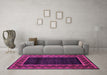 Machine Washable Abstract Pink Modern Rug in a Living Room, wshabs5048pnk