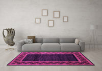 Machine Washable Abstract Pink Modern Rug, wshabs5048pnk