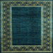 Square Abstract Light Blue Modern Rug, abs5048lblu