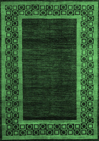 Abstract Emerald Green Modern Rug, abs5048emgrn