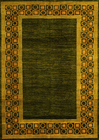 Abstract Yellow Modern Rug, abs5048yw