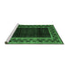 Sideview of Machine Washable Abstract Emerald Green Modern Area Rugs, wshabs5048emgrn