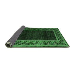 Sideview of Abstract Emerald Green Modern Rug, abs5048emgrn