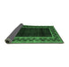 Sideview of Abstract Emerald Green Modern Rug, abs5048emgrn