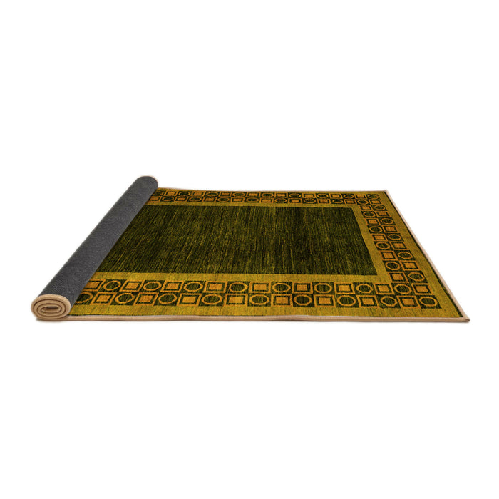 Sideview of Abstract Yellow Modern Rug, abs5048yw