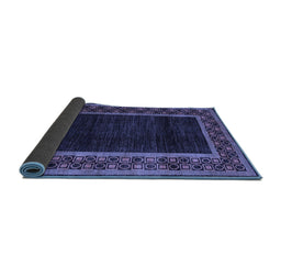 Sideview of Abstract Blue Modern Rug, abs5048blu