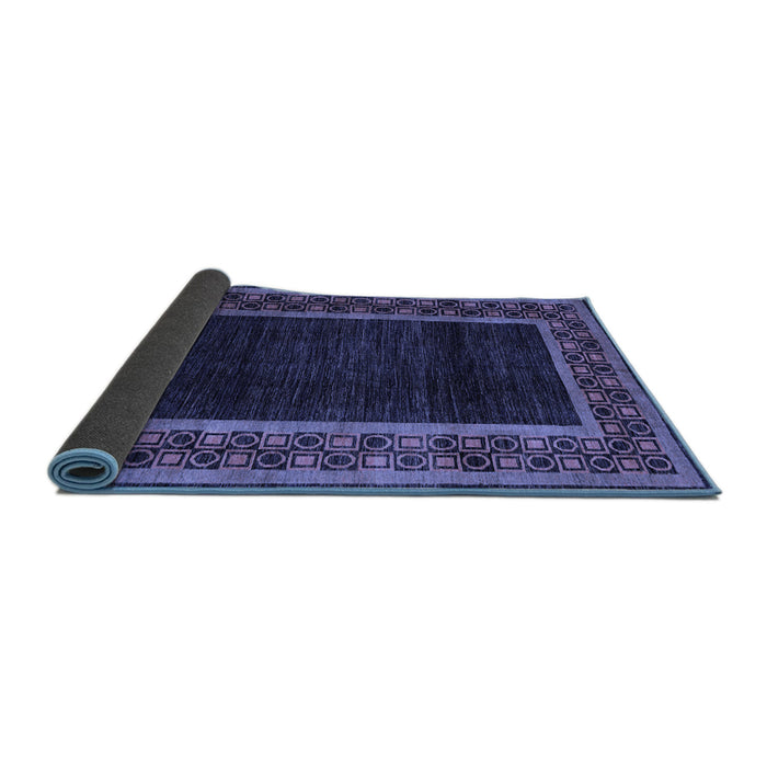 Sideview of Abstract Blue Modern Rug, abs5048blu