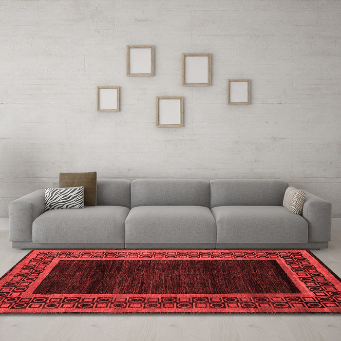 Modern Red Washable Rugs