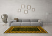 Machine Washable Abstract Yellow Modern Rug in a Living Room, wshabs5048yw