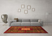 Machine Washable Abstract Orange Modern Area Rugs in a Living Room, wshabs5049org