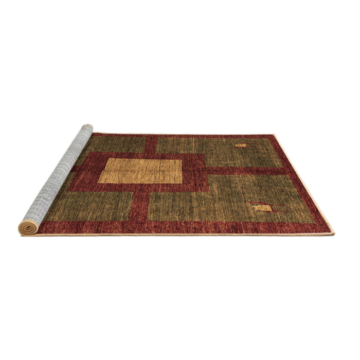 Sideview of Machine Washable Abstract Brown Modern Rug, wshabs5049brn