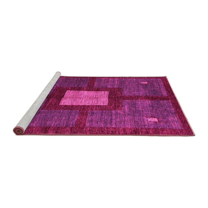 Sideview of Machine Washable Abstract Pink Modern Rug, wshabs5049pnk
