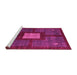 Sideview of Machine Washable Abstract Pink Modern Rug, wshabs5049pnk