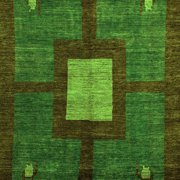 Machine Washable Abstract Green Modern Area Rugs, wshabs5049grn