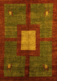 Abstract Yellow Modern Rug, abs5049yw