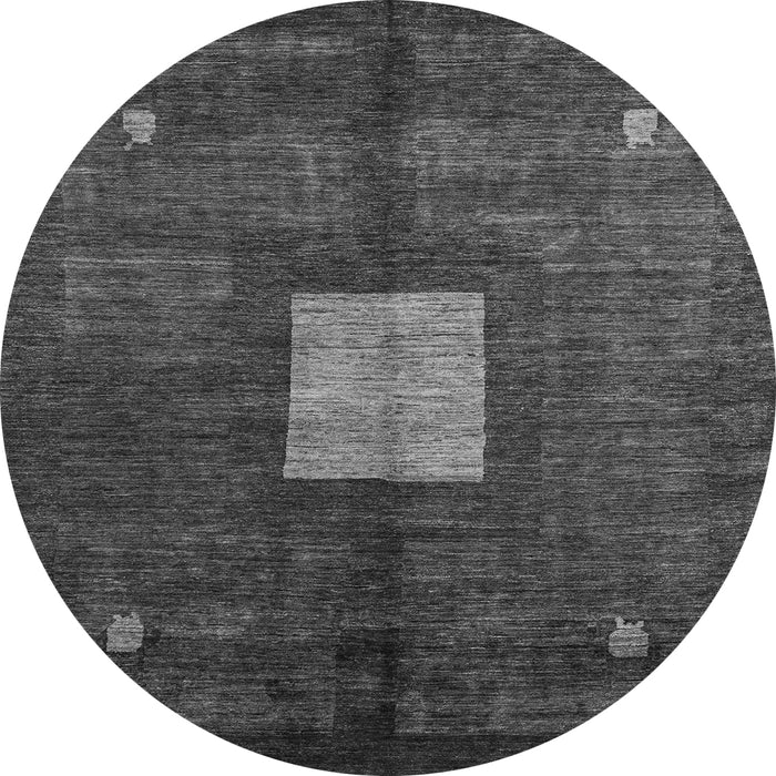 Round Abstract Gray Modern Rug, abs5049gry