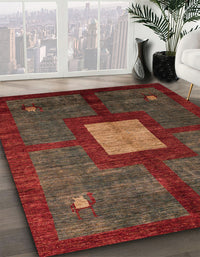 Abstract Red Modern Rug, abs5049