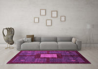 Machine Washable Abstract Purple Modern Rug, wshabs5049pur