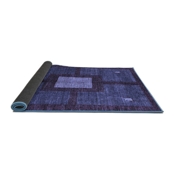 Sideview of Abstract Blue Modern Rug, abs5049blu