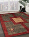 Abstract Red Modern Rug in Family Room, abs5049