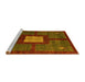 Sideview of Machine Washable Abstract Yellow Modern Rug, wshabs5049yw